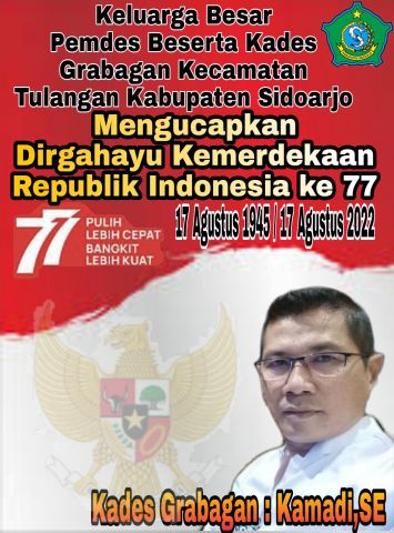 Keluarga Besar Pemdes Beserta Kades Grabagan Mengucapkan Dirgahayu Kemerdekaan Repubik Indonesia ke 77