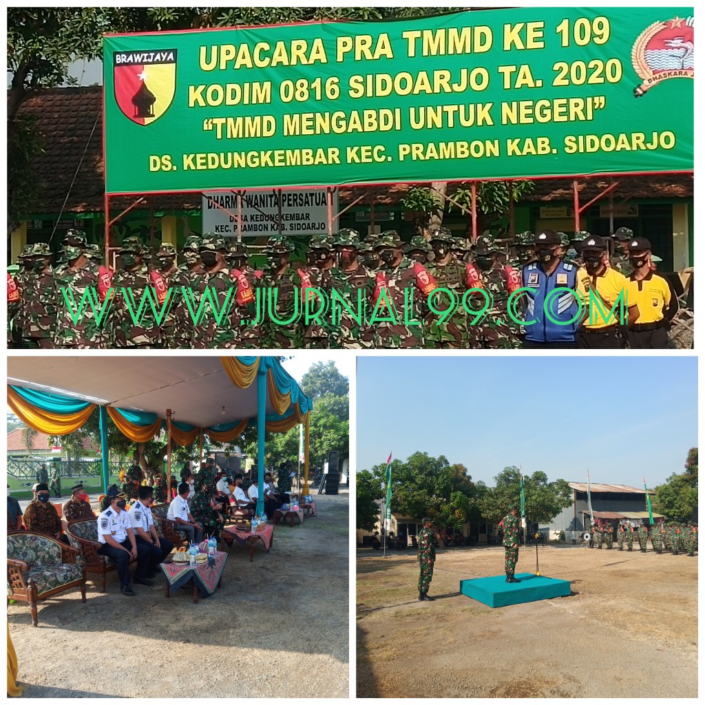 Upacara Pra TMMD di Desa Kedung Kembar Kecamatan Prambon Kabupaten Sidoarjo Tahun 2020