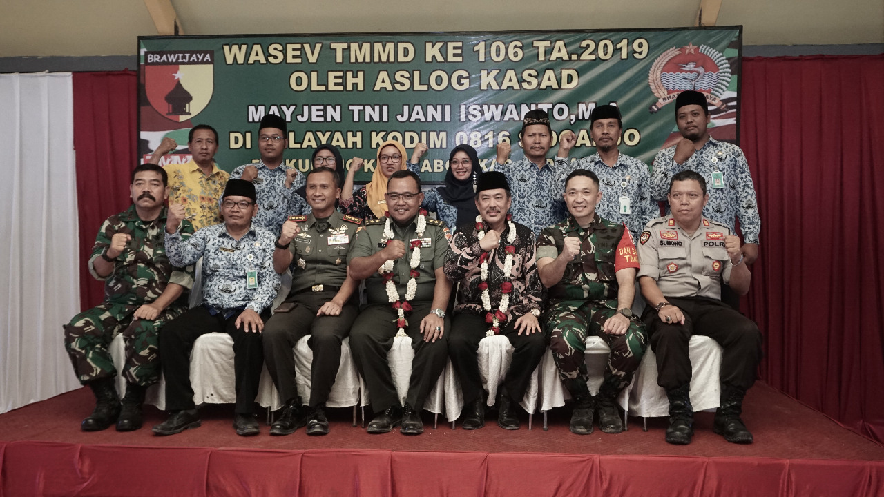 Tim Wasev Mabes TNI AD Tinjau TMMD 106 kodim Sidoarjo  